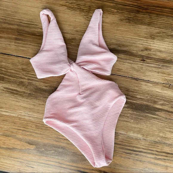 Cupshe Solid Pink High Waisted Sz S - Worn Once - Picture 4 of 9